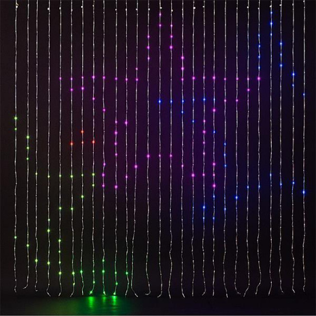 Βροχή Με 756 Λαμπάκια LED RGB Smart Διάφανο Καλώδιο