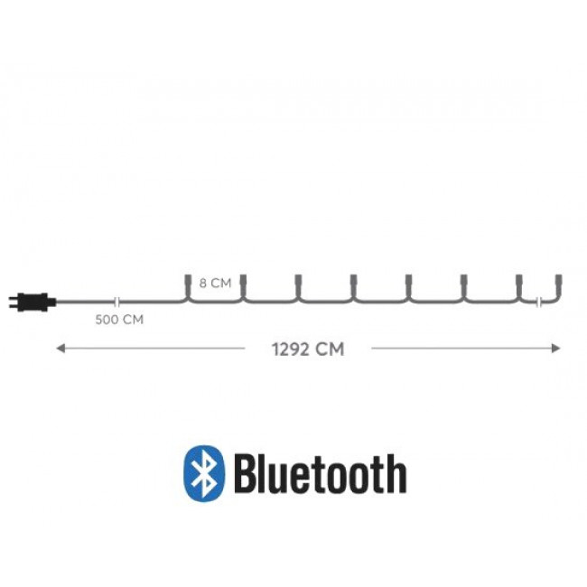 Σειρά Με 100 Λαμπάκια LED Πολύχρωμα Πράσινο Καλώδιο Με Πρόγραμμα Και Bluetooth