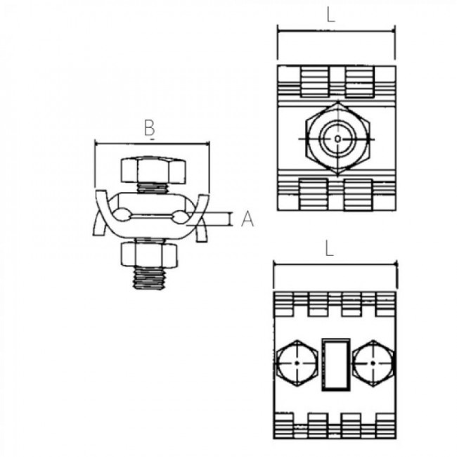 Καβουράκι Με 1 Βίδα 25-50mm² Ορειχάλκινο Ms ΕΛΒΗΧ