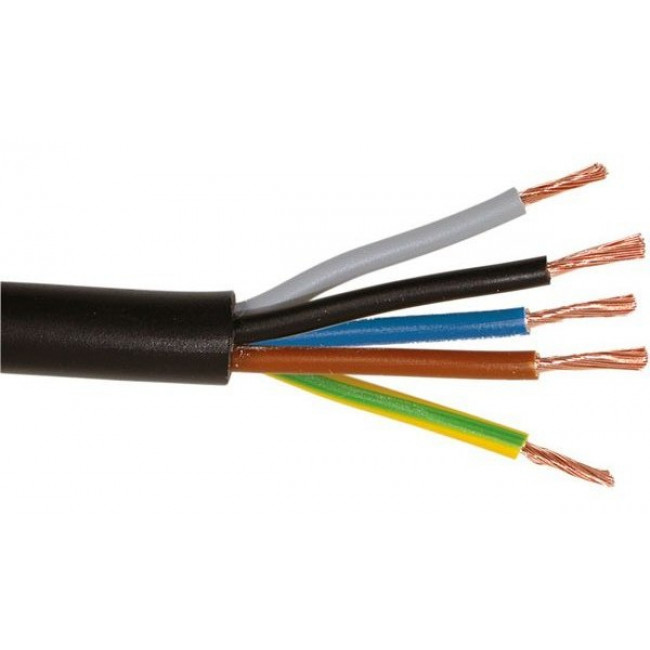 Καλώδιο NYMHY Η05VV-F 5x1mm² Μαύρο