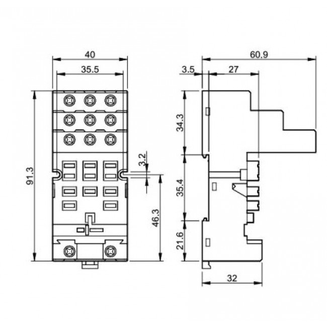 Βάση Ράγας Για Relay Υψηλών Ρεύματων 92.03SMA FINDER