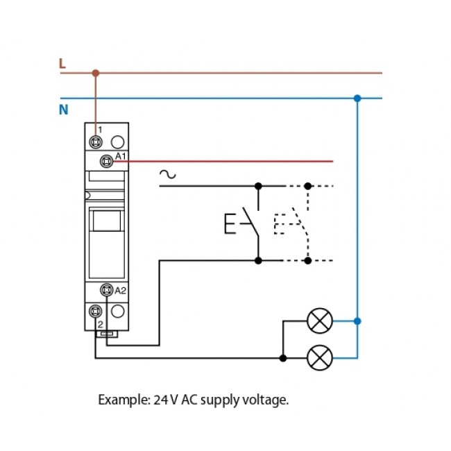 Ρελέ Ράγας Με 2 Βήματα 2P 16A 1NO+1NC 24VDC 20.23 FINDER