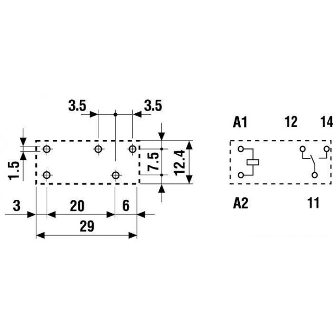 Ρελέ Μίνι 1P 12V DC 10A 4031 FINDER