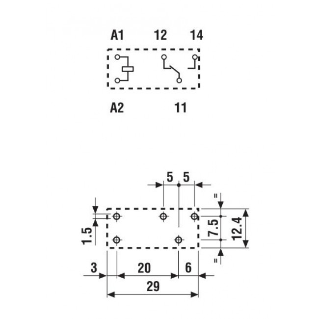Ρελέ Μίνι 1P 12V AC 10A 4051 FINDER