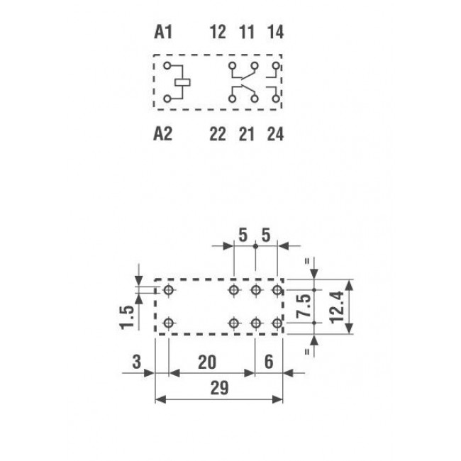 Ρελέ Μίνι 2P 12V DC 8A 4052 FINDER