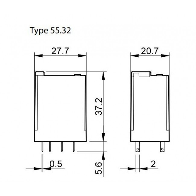 Ρελέ Μεσαίο 2P 230V AC 10A Solder 5532 FINDER