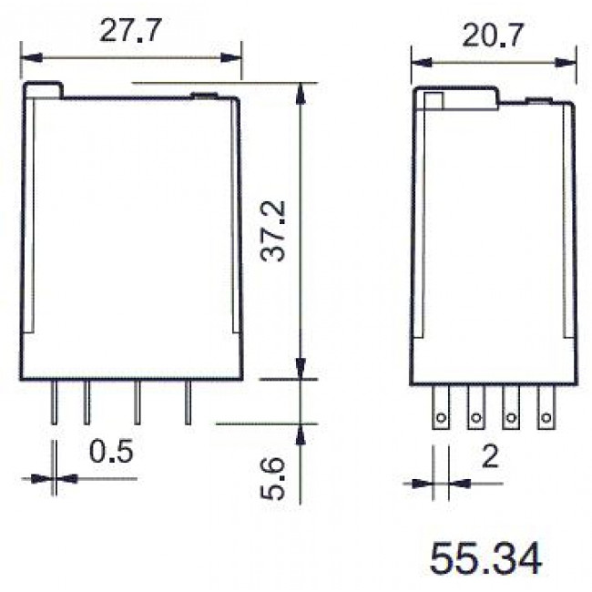 Ρελέ Μεσαίο 4P 24V AC 7A Solder 5534 FINDER