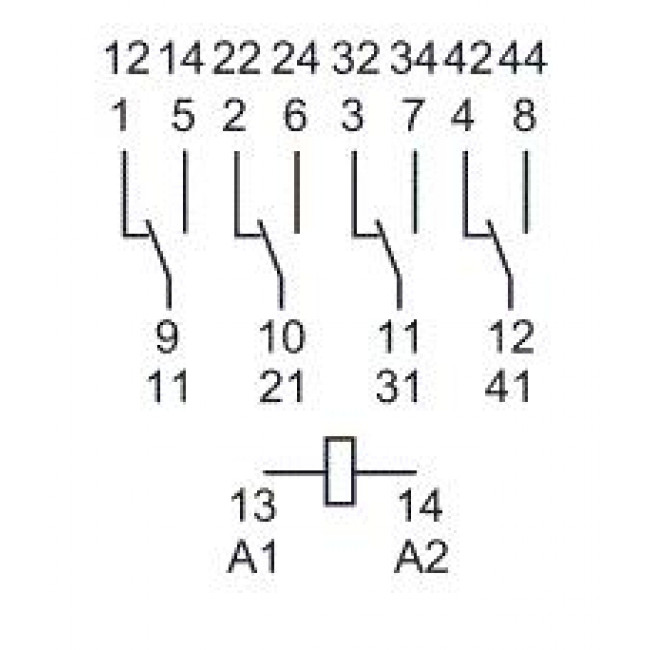 Ρελέ Μεσαίο 4P 24V AC 7A Solder 5534 FINDER