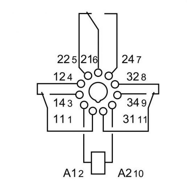 Ρελέ Τύπου Λυχνίας 11P 230V AC 10A 6013 FINDER