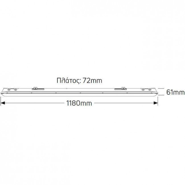 Φωτιστικό Οροφής LED 40W 4000k 120cm IP65 Λευκό LT8C1.2D GEYER
