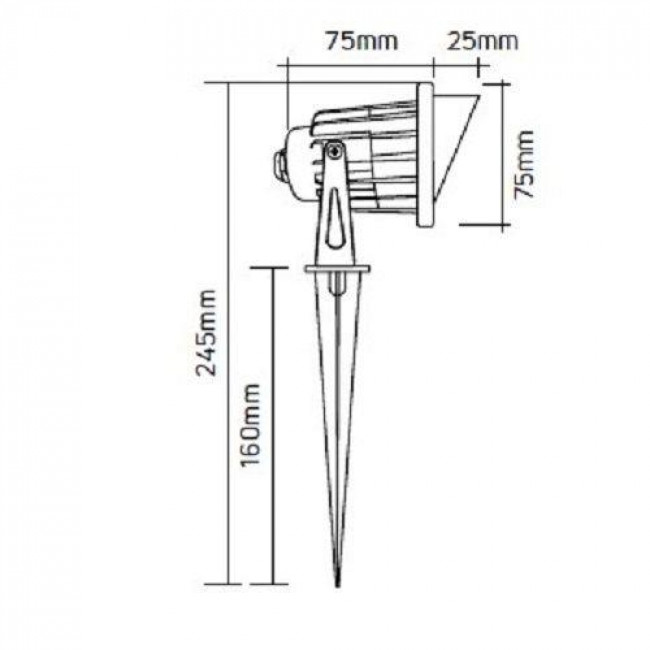 Φωτιστικό Κήπου LED 7W 3000k Με Καρφί Μαύρο SPK75W GEYER