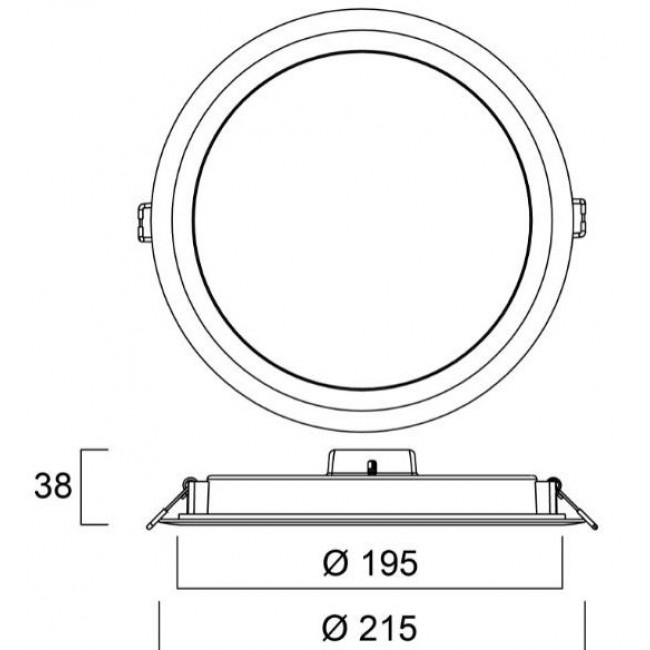 Πάνελ LED Χωνευτό 24W 4000K Στρογγυλό Λευκό Start Eco SYLVANIA