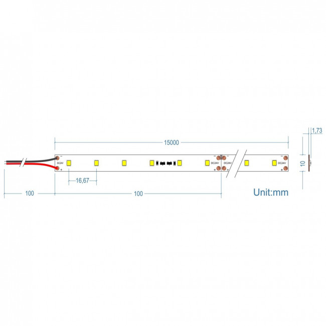 Ταινία Led 15m 9W/m 24Vdc 3000k IP20 Jazz CUBALUX