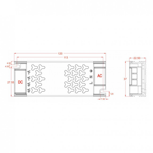 Τροφοδοτικό 36W Με Έξοδο 24VDC 1.5A CUBALUX
