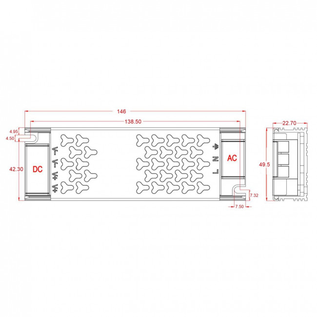 Τροφοδοτικό 100W Με Έξοδο 24VDC 4.17A CUBALUX