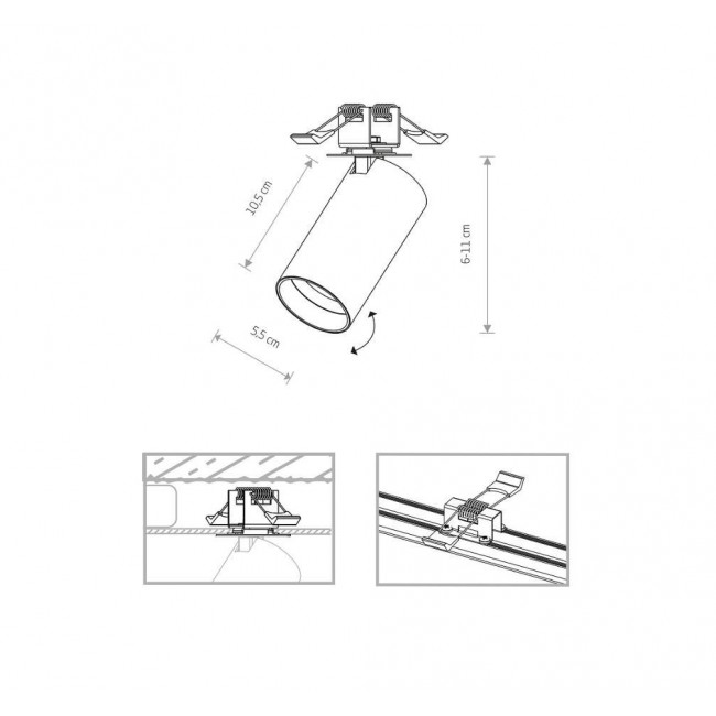 Σπότ Χωνευτό GU10 Λευκό Κινητό Mono 7827 NOWODVORSKI