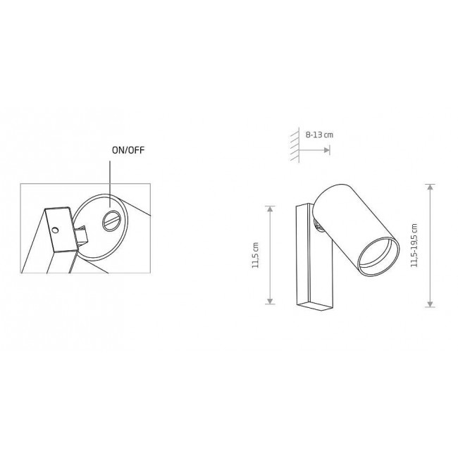 Σποτ Επίτοιχο GU10 Μαύρο Mono 7840 NOWODVORSKI