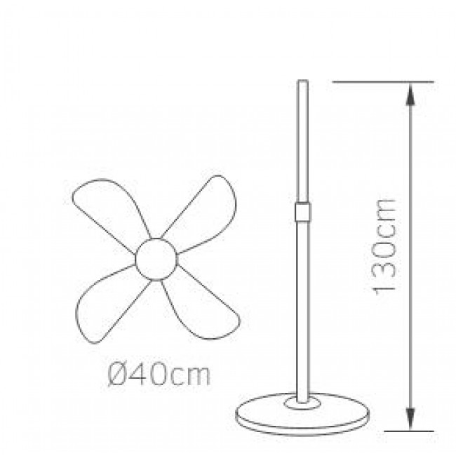 Ανεμιστήρας Δαπέδου 50W D40 Μαύρο Με Τηλεχειριστήριο LINEME