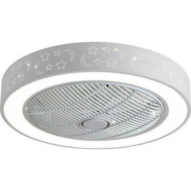 Ανεμιστήρας Πλαφονιέρα 35W D50 Με Τηλεχειριστήριο Λευκό Aurora LINEME