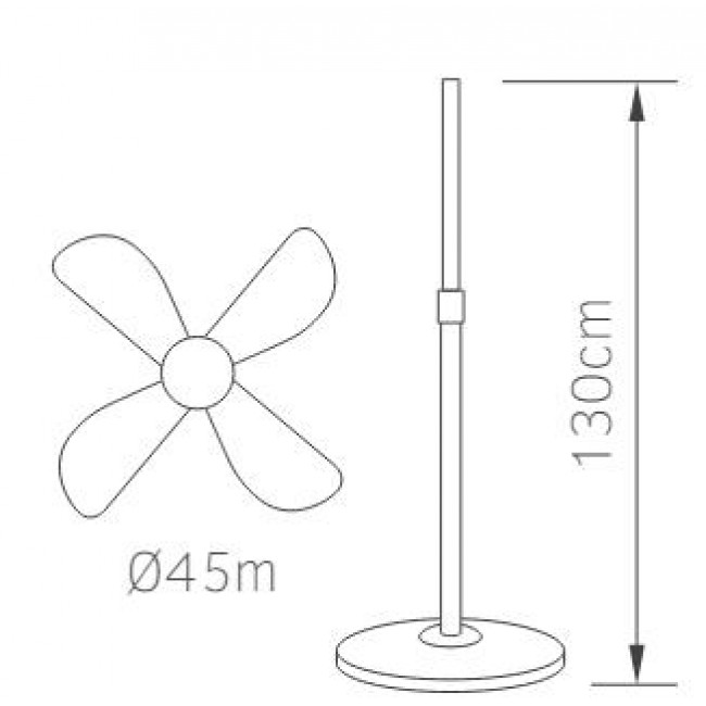 Ανεμιστήρας Δαπέδου 55W D45 Λευκό LINEME