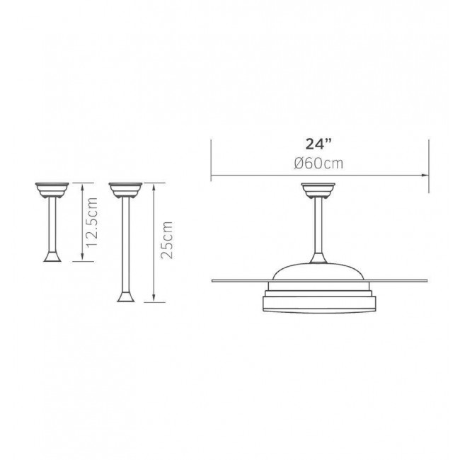 Ανεμιστήρας Οροφής 30W D60 Με Φως LED Και Τηλεχειριστήριο Λευκό Alena LINEME