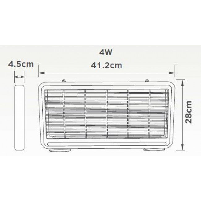 Ηλεκτρικό Εντομοκτόνο Με Λάμπες 2x2W LED 40m² Γκρι LINEME