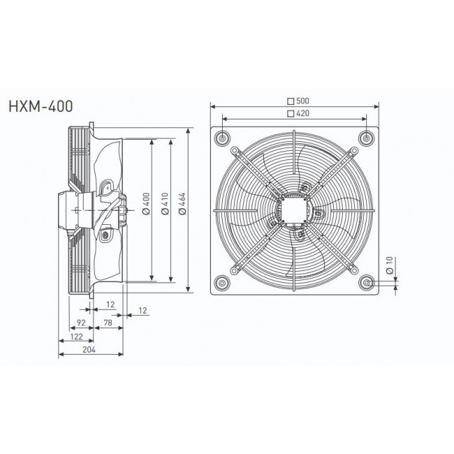 Εξαεριστήρας Τοίχου Πλαισίου HXM-400 S&P