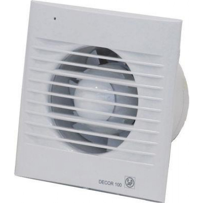 Εξαεριστήρας Μπάνιου Για Σωλήνα 100mm Λευκός DECOR 100 C S&P