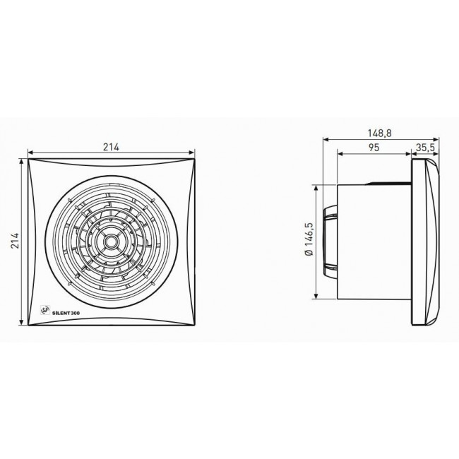 Εξαεριστήρας Μπάνιου Για Σωλήνα 150mm Λευκός SILENT 300 CZ S&P
