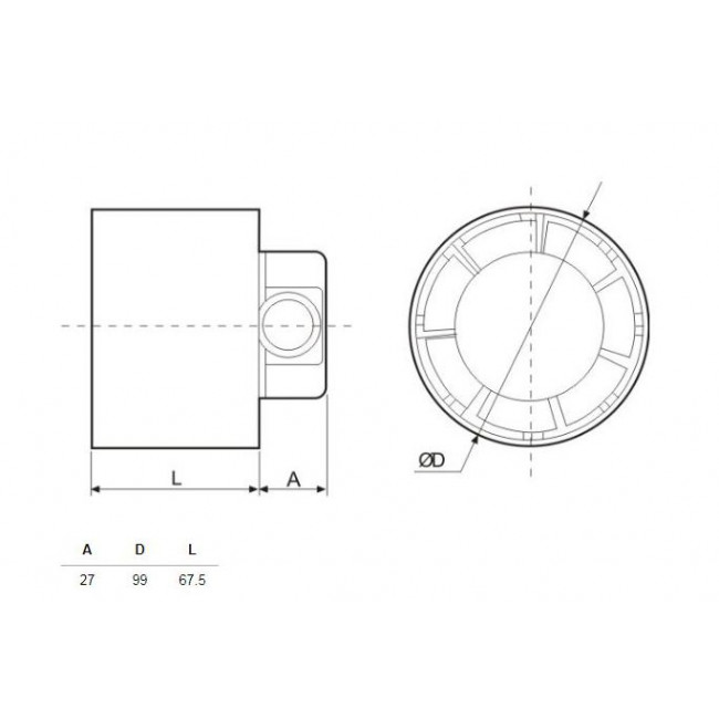 Εξαεριστήρας Αεραγωγού 100mm Λευκός TDM-100 S&P