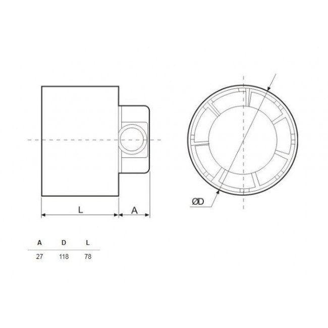 Εξαεριστήρας Αεραγωγού 120mm Λευκός TDM-200 S&P
