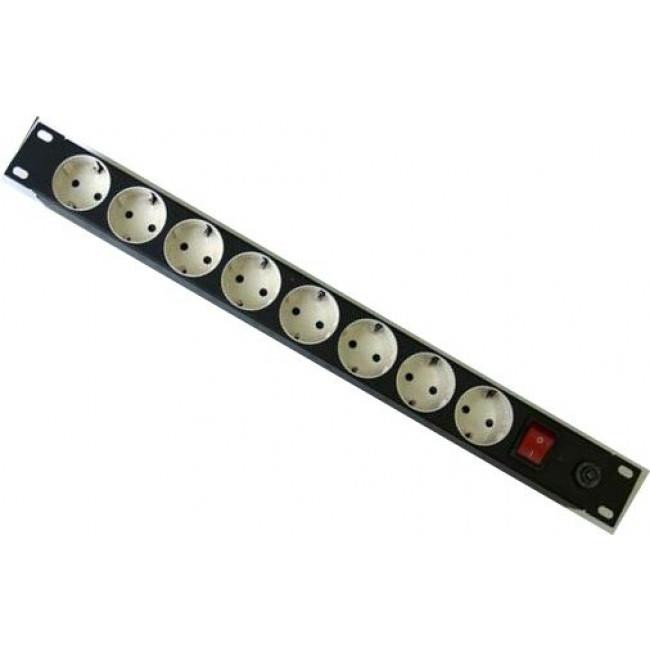 Πολύπριζο 1U 19" 8 Θέσεων Με Διακόπτη AT-806C ALPHATEL