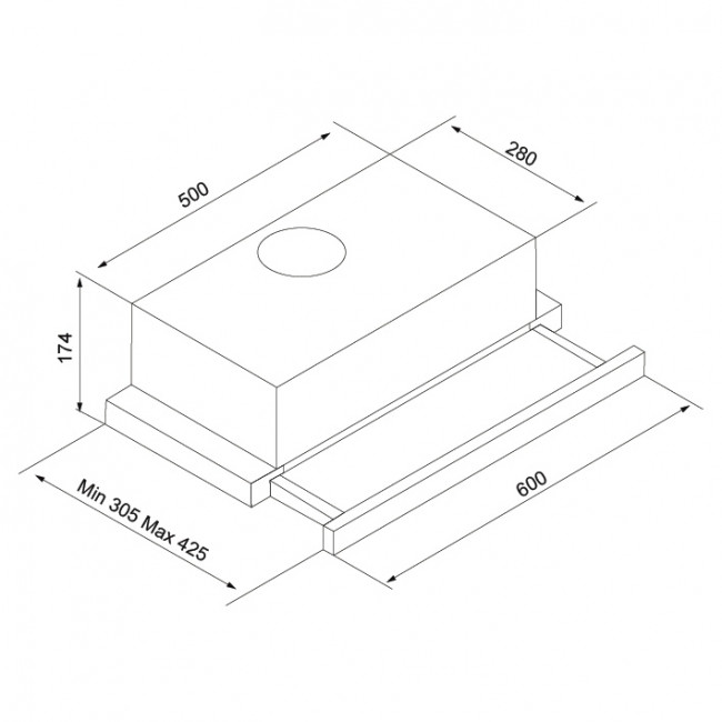 Απορροφητήρας Συρόμενος 60cm Inox DELTA GR-IX DAVOLINE