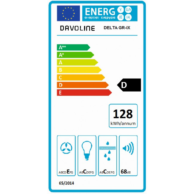 Απορροφητήρας Συρόμενος 60cm Inox DELTA GR-IX DAVOLINE