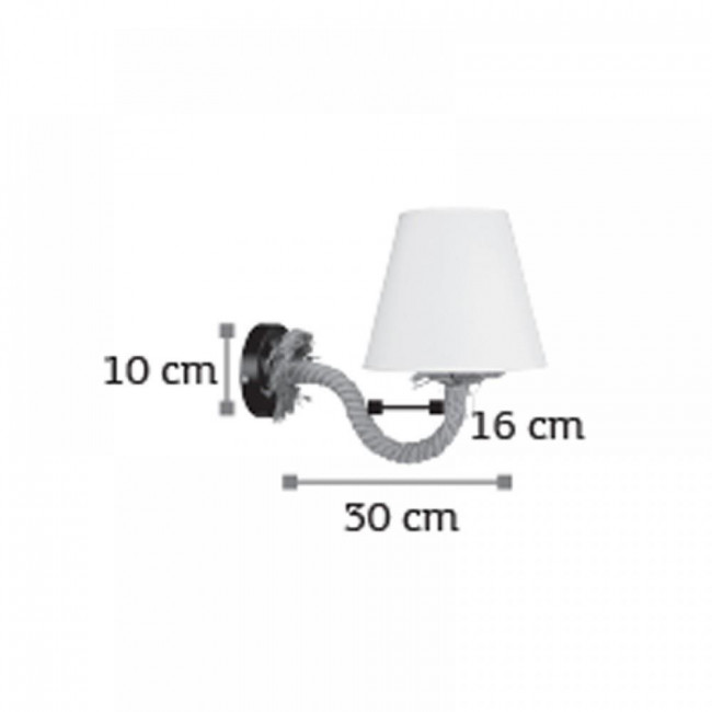 Απλίκα E27 Λευκό Καί Σχοινί 43368-WH INLIGHT