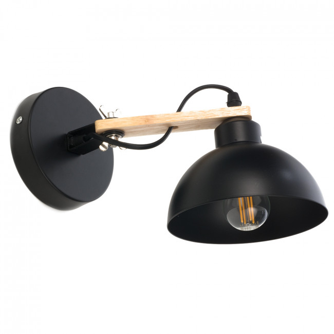Απλίκα E27 Μαύρο Και Ξύλο 43384-BL INLIGHT
