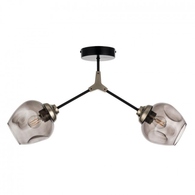 Φωτιστικό Δίφωτο E27 Μαύρο Και Φυμέ 6129-2-ΝΜ INLIGHT