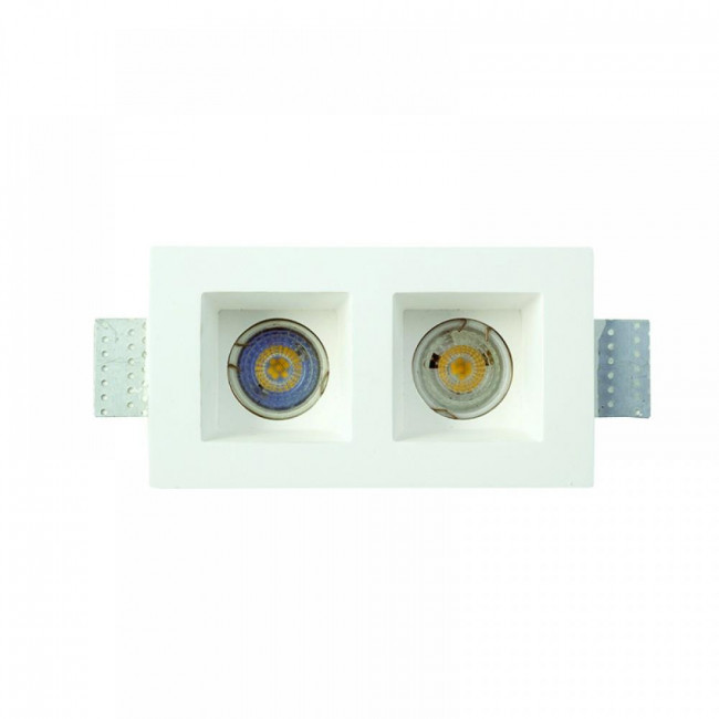 Σποτ Χωνευτό Δίφωτο GU10 Λευκό Γύψος Σταθερό Χ0007 INLIGHT