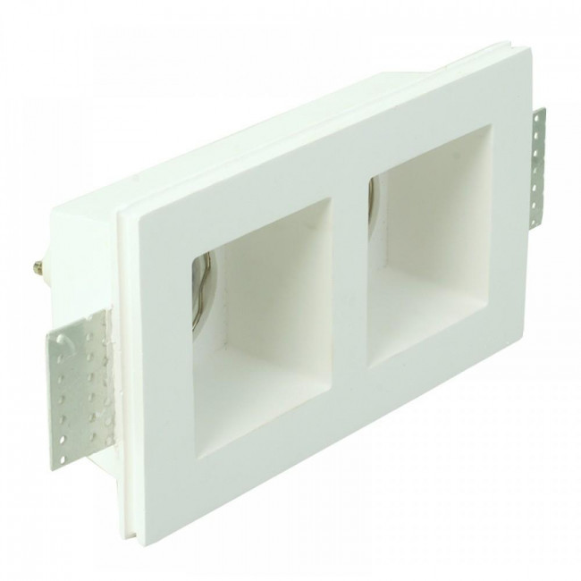 Σποτ Χωνευτό Δίφωτο GU10 Λευκό Γύψος Σταθερό Χ0007 INLIGHT