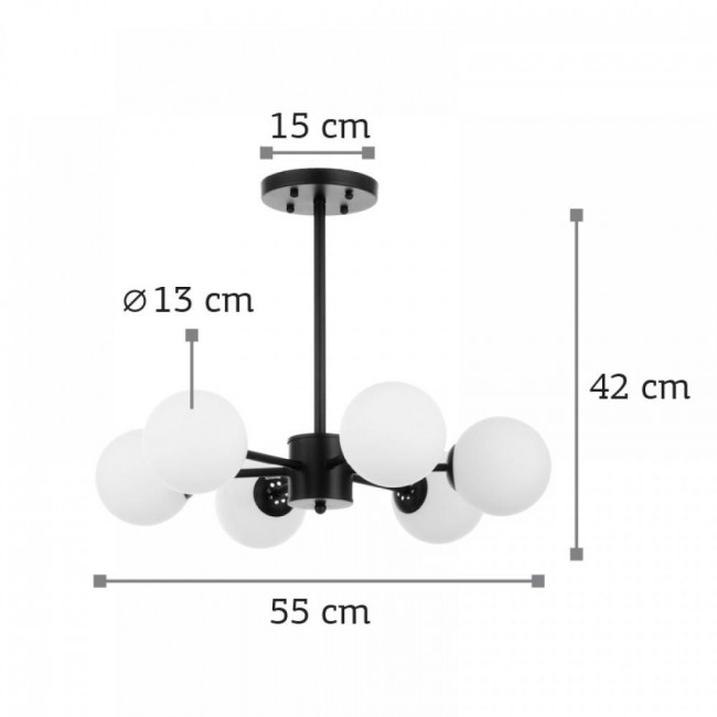 Φωτιστικό Εξάφωτο G9 Μαύρο Και Λευκό 5315-6 INLIGHT