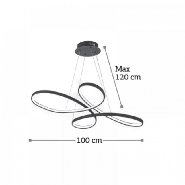 Φωτιστικό LED 56W 3000k Μαύρο 6150-BL INLIGHT