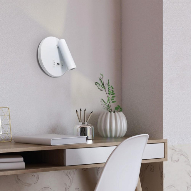 Σποτ Επίτοιχο LED 12W 3000K Λευκό Με USB 43418-WH INLIGHT