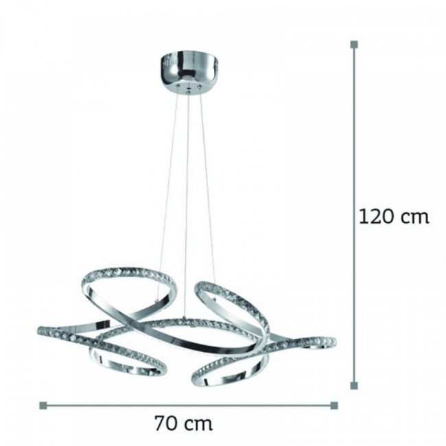 Φωτιστικό LED 85W 4000k Χρώμιο Και Κρύσταλλο 6181 INLIGHT