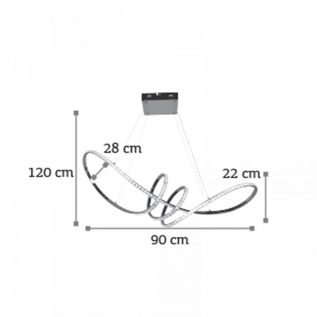 Φωτιστικό LED 75W 4000k Χρώμιο Και Κρύσταλλο 6182 INLIGHT