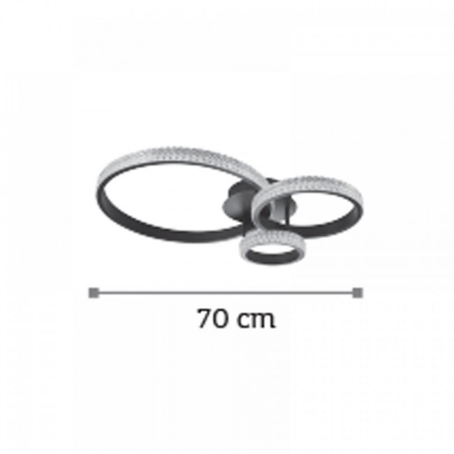 Φωτιστικό LED 96W 3000k Μαύρο Και Διάφανο 6034 INLIGHT