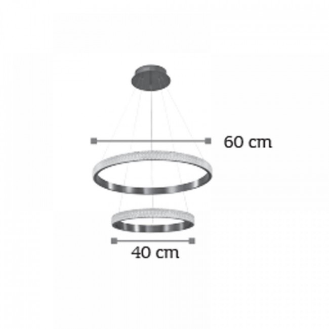 Φωτιστικό LED 94W 3000k Χρώμιο Και Διάφανο 6033-A-CH INLIGHT
