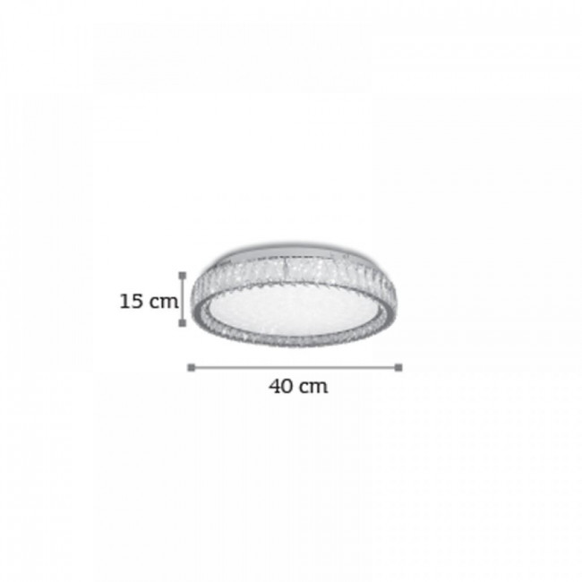 Πλαφονιέρα LED 30W 4000k Χρώμιο Και Κρύσταλλο 42013-Γ INLIGHT