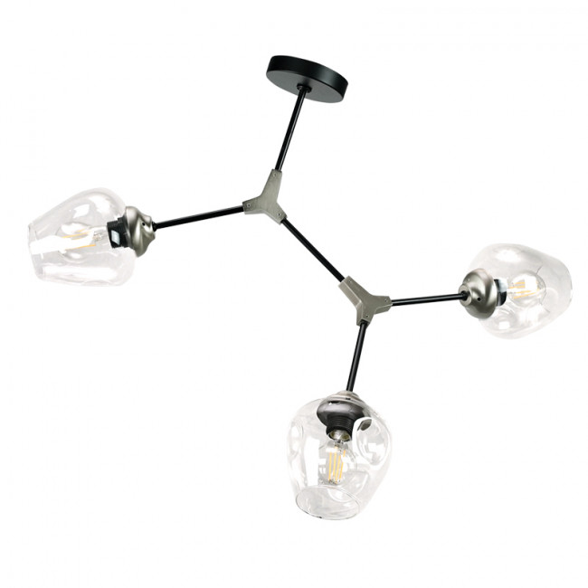 Φωτιστικό Τρίφωτο E27 Μαύρο Και Νίκελ 6129-3-ΝΜ INLIGHT