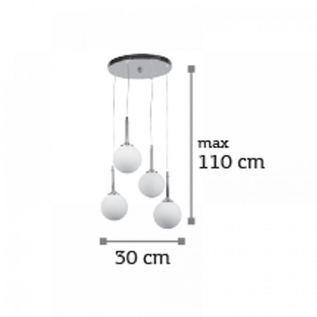 Φωτιστικό Τετράφωτο G9 Χρώμιο Και Λευκό 4515-4 INLIGHT