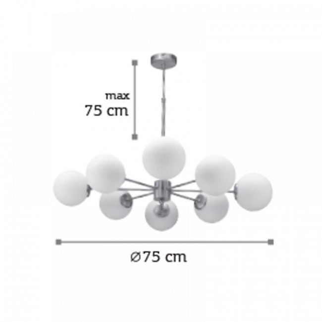 Φωτιστικό Οχτάφωτο G9 Χρυσό Και Λευκό 5316-8 INLIGHT